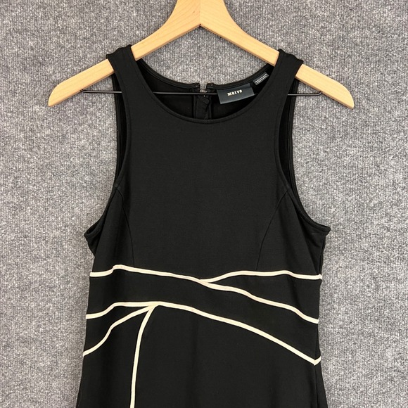 Maeve Black Sleeveless Sheath Dress With White Piping Detail‎ Size US 10 - Picture 3 of 8